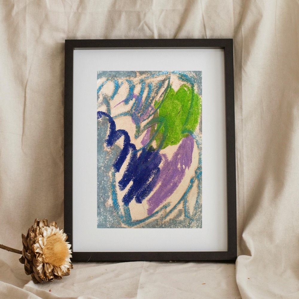 OMAN Original Abstract Expressionist Painting 5.5x8.5 Mixed Media Modern Art